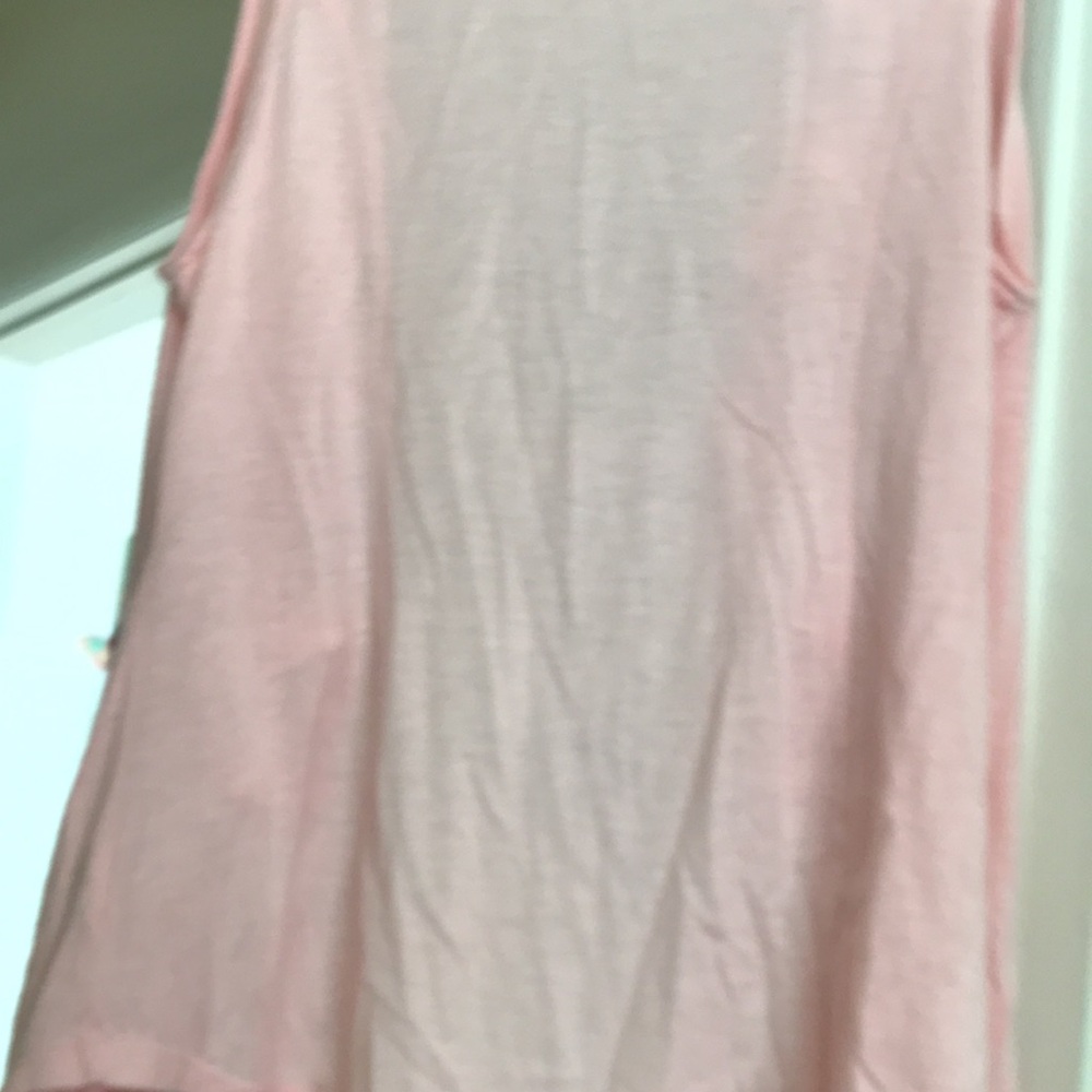 Sleeveless Light Pink Ruffle Button-Front Top - Picture 5 of 5